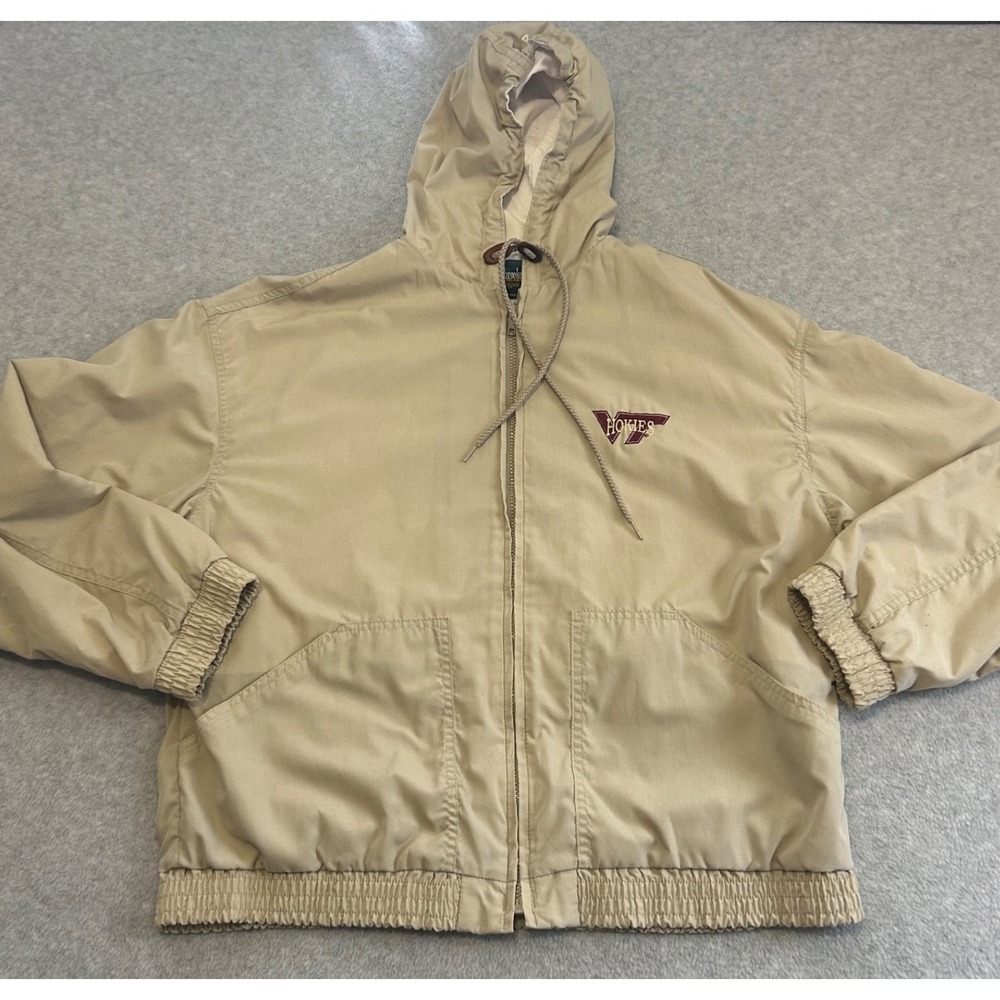 Virginia Tech Jacket Mens Large Tan‎ Dunbrooke Images Windbreaker Hokie